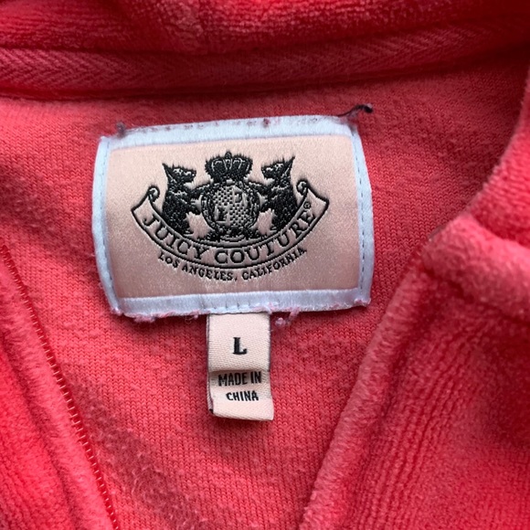 Y2K Barbiecore Juicy Couture Velour Hoodie with Ruffle Back Girls L - Picture 2 of 5